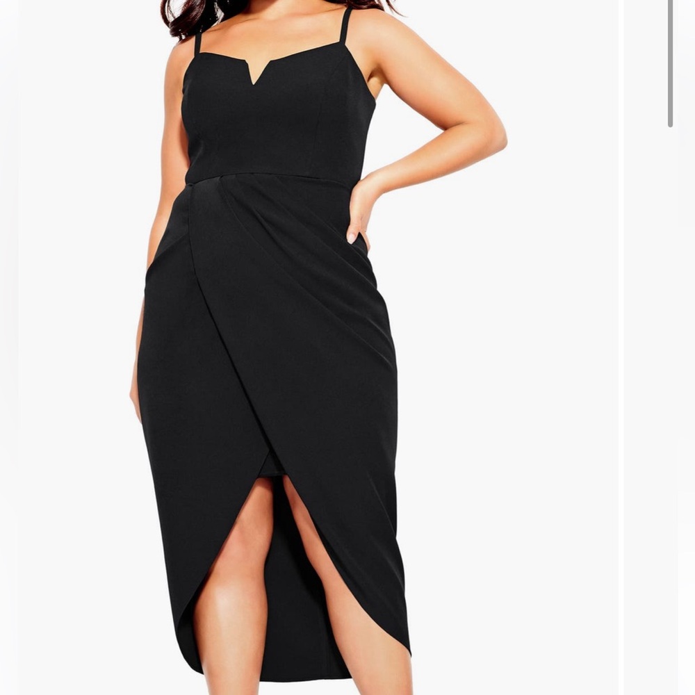 City Chic Notch Neck Sleeveless Sheath Dress (Plus Size)